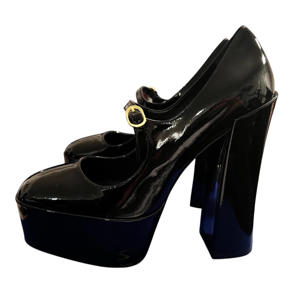 Stuart Weitzman Skyhigh 145 Mary Jane Platform Pumps Black Patent 9B New in Box - Picture 9 of 14